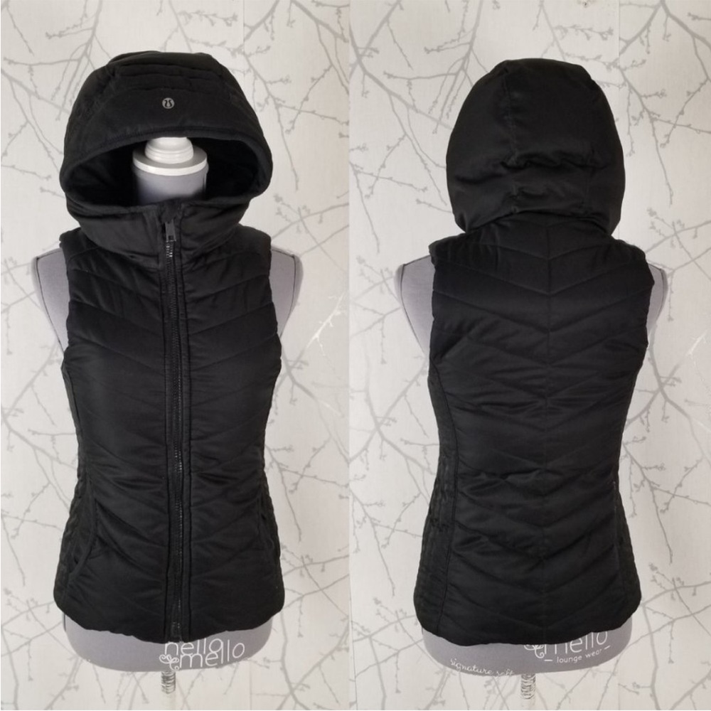 Lululemon Black 600 Down Filled Reversible Peace of Mind Vest